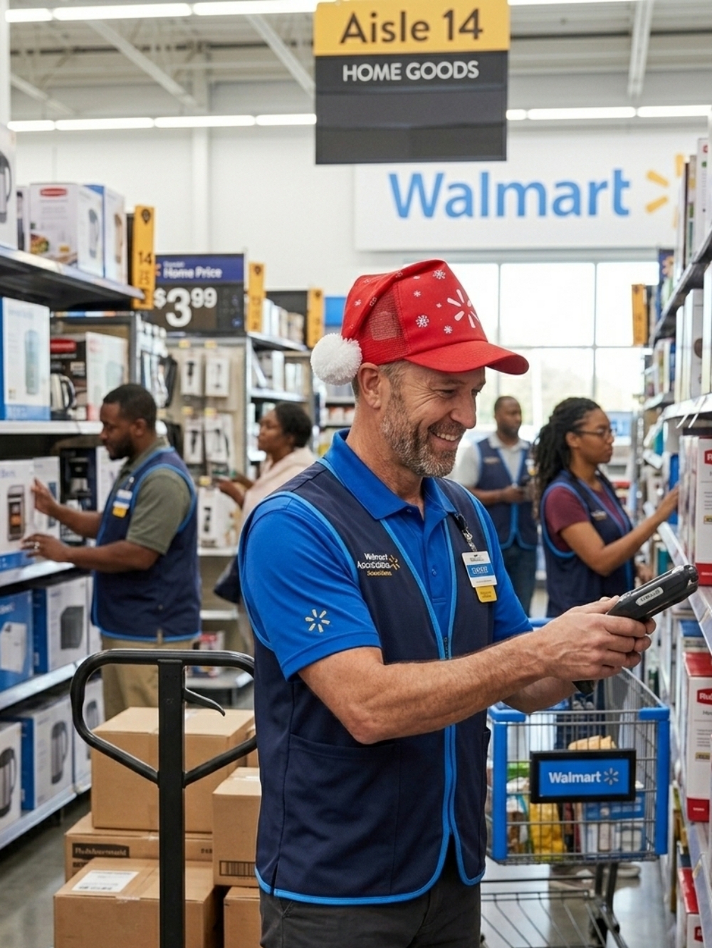 Walmart Trucker Santa Hat